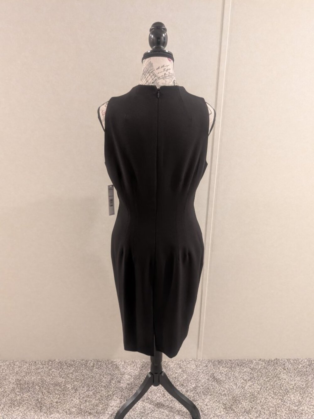 NWT Antonio Melani Cindy Black Stretch Crepe Sheath Dress Size 8 Career - Picture 6 of 12
